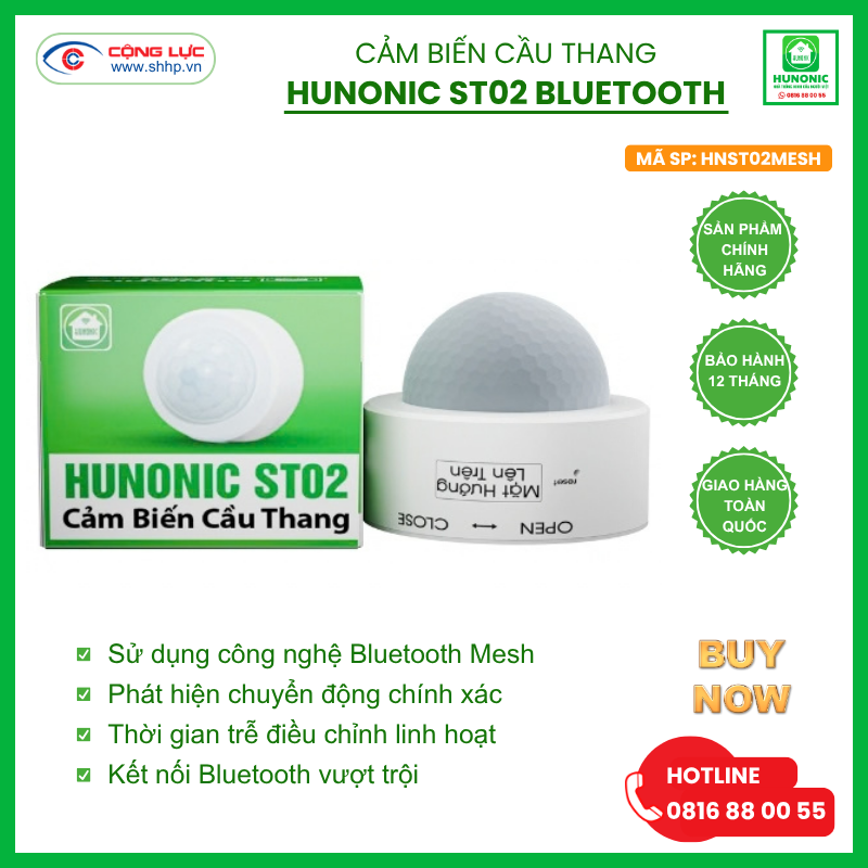 Cảm Biến Cầu Thang Hunonic ST02 Bluetooth Mesh
