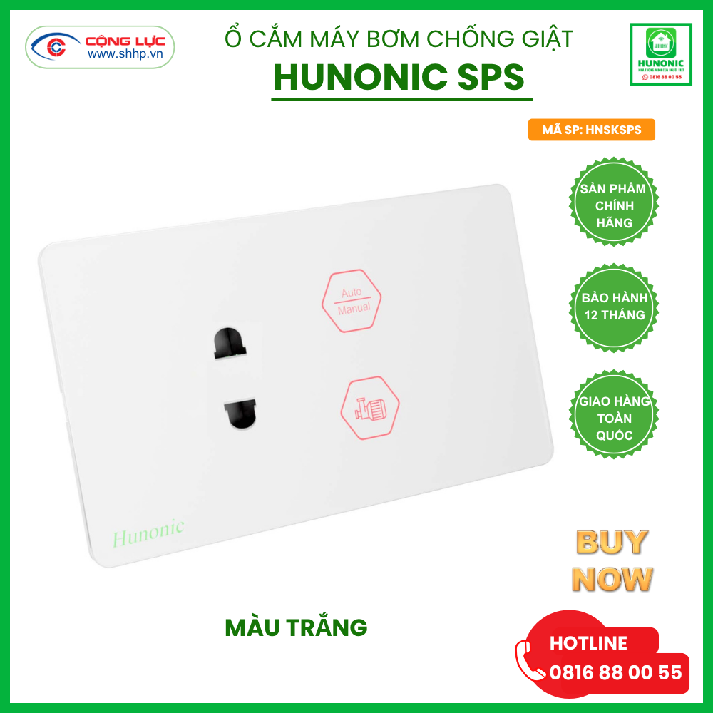 Ổ Cắm Máy Bơm Chống Giật Hunonic SPS