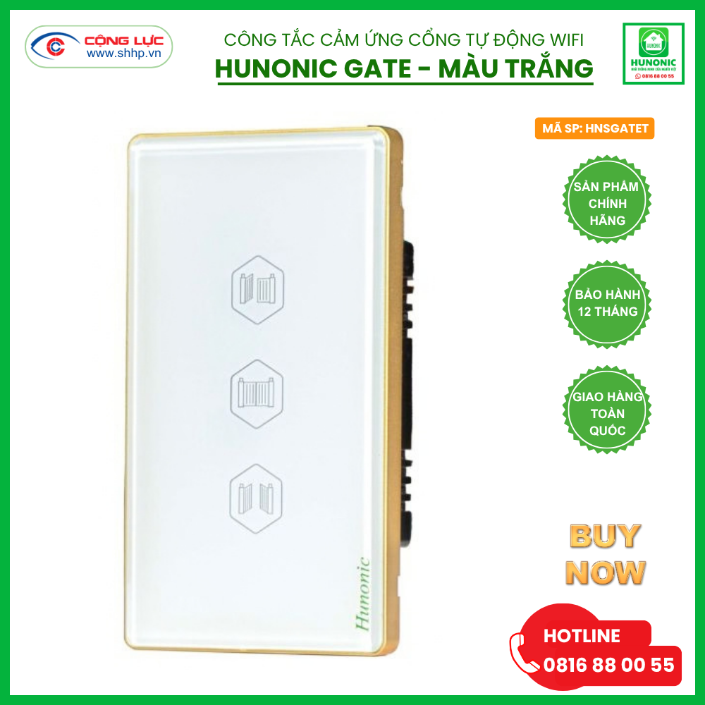 Công Tắc Cảm Ứng Cổng Tự Động Wifi Hunonic Gate Màu Trắng