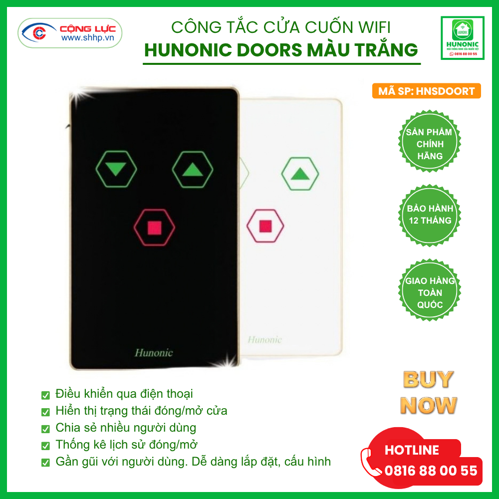 Công Tắc Cửa Cuốn Wifi Hunonic Door S