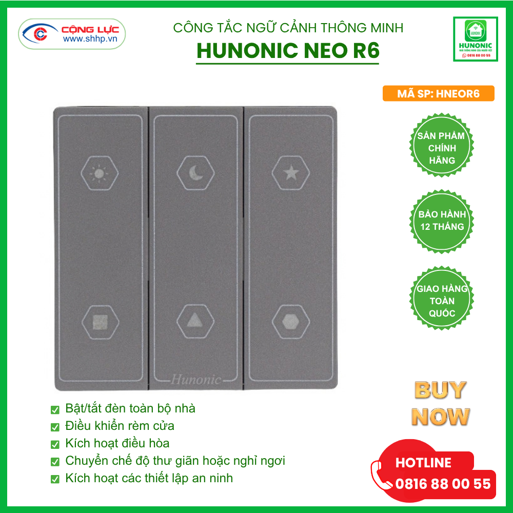Công Tắc Ngữ Cảnh Thông Minh Hunonic Neo R6