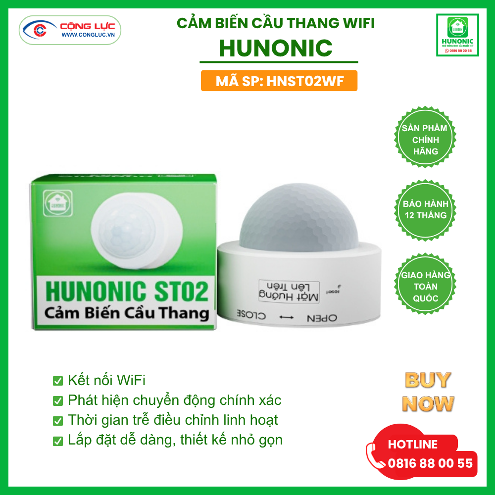 Cảm Biến Cầu Thang Hunonic ST02 Wifi