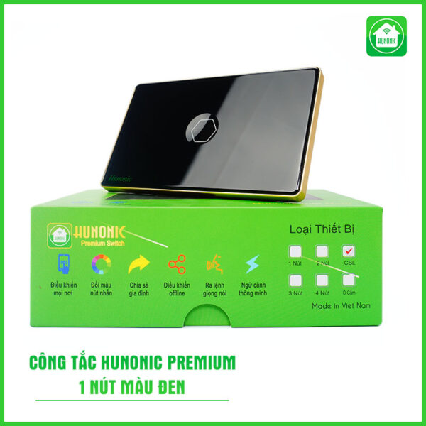Công tắc Hunonic Premium 1 nút hình chữ nhật