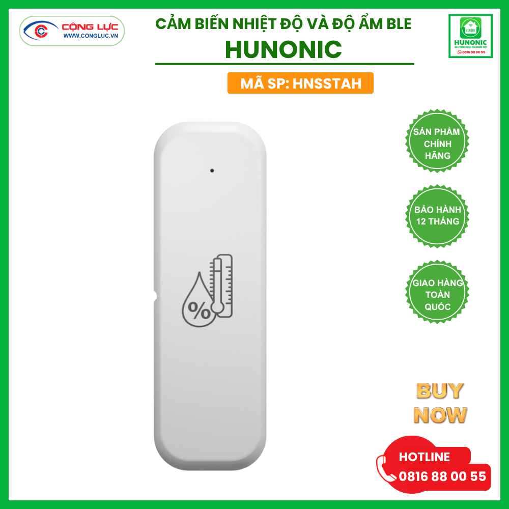 Cảm Biến Nhiệt Độ Và Độ Ẩm BLE Hunonic