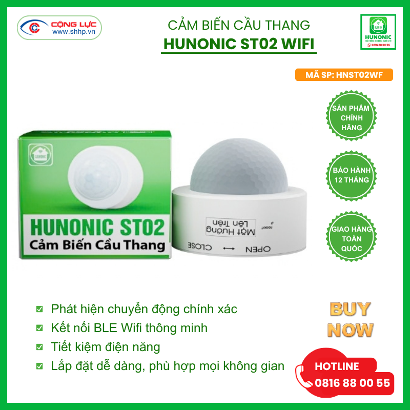 Cảm Biến Cầu Thang Hunonic ST02 Wifi