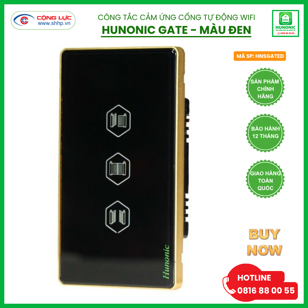 Công Tắc Cảm Ứng Cổng Tự Động Wifi Hunonic Gate Màu Đen