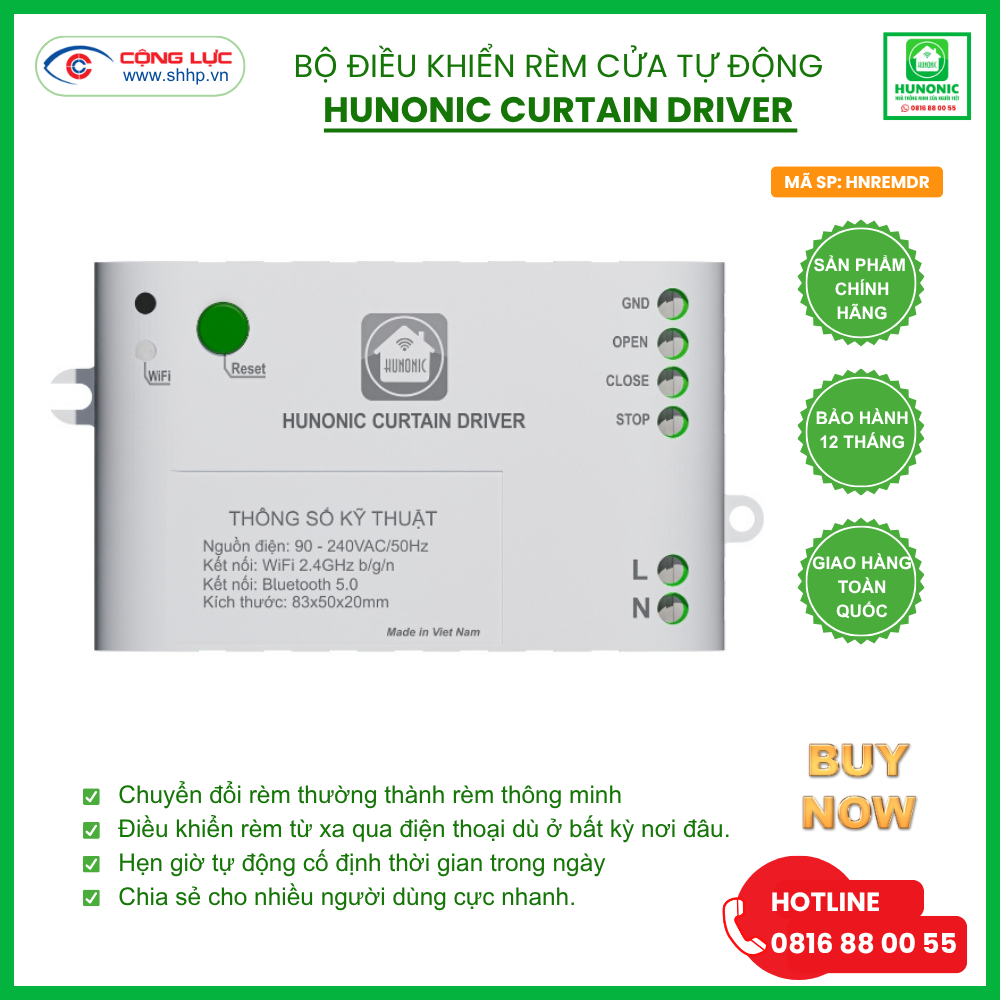 Bộ điều khiển rèm tự động Hunonic Curtain Driver