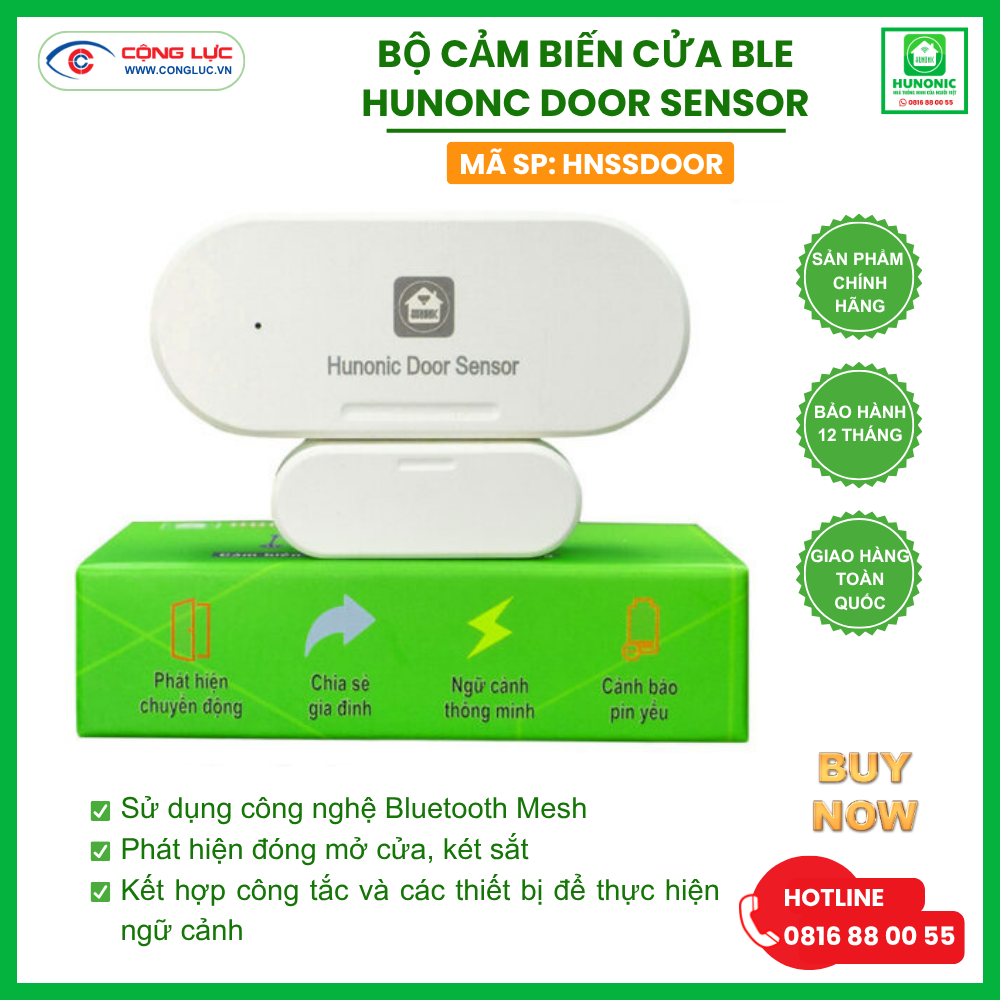 Cộng Lực bán bộ cảm biến cửa BLE Hunonic Door Sensor tại Hải Phòng