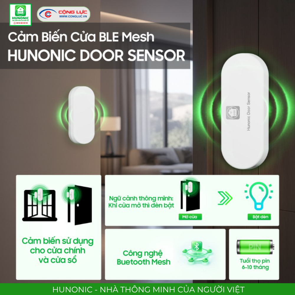 Cộng Lực bán công tắc cảm biến BLE Hunonic tại Hải Phòng