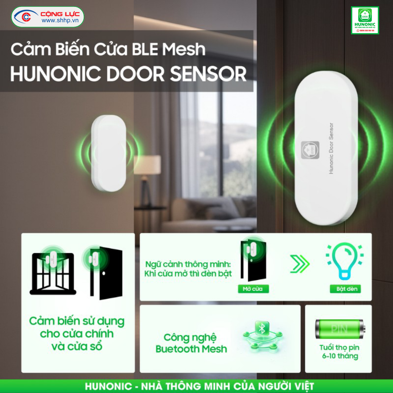 Cộng Lực lắp cảm biến cửa Hunonic tại Hải Phòng