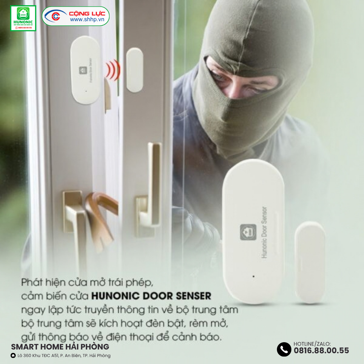 Cộng Lực bán công tắc cảm biến BLE Hunonic tại Hải Phòng