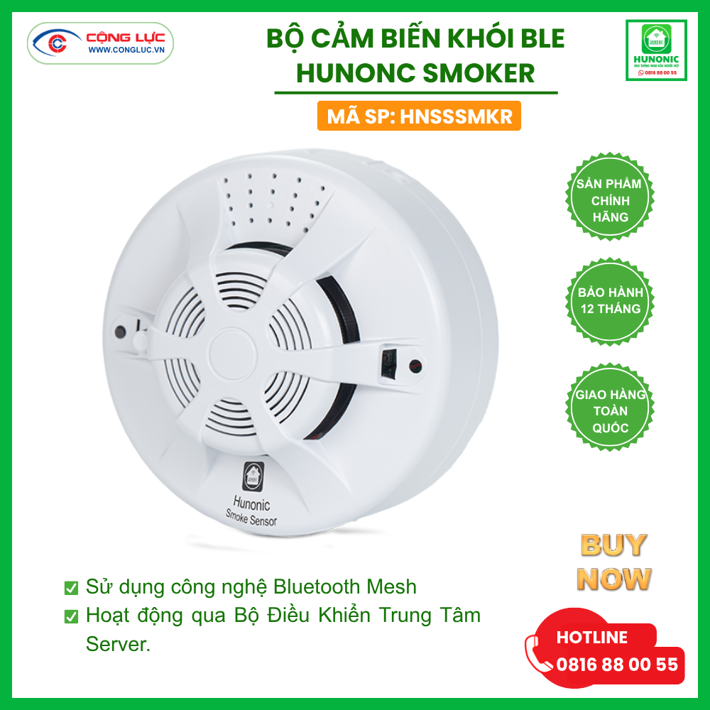 Bán cảm biến khói BLE Hunonic Smoker tại Hải Phòng