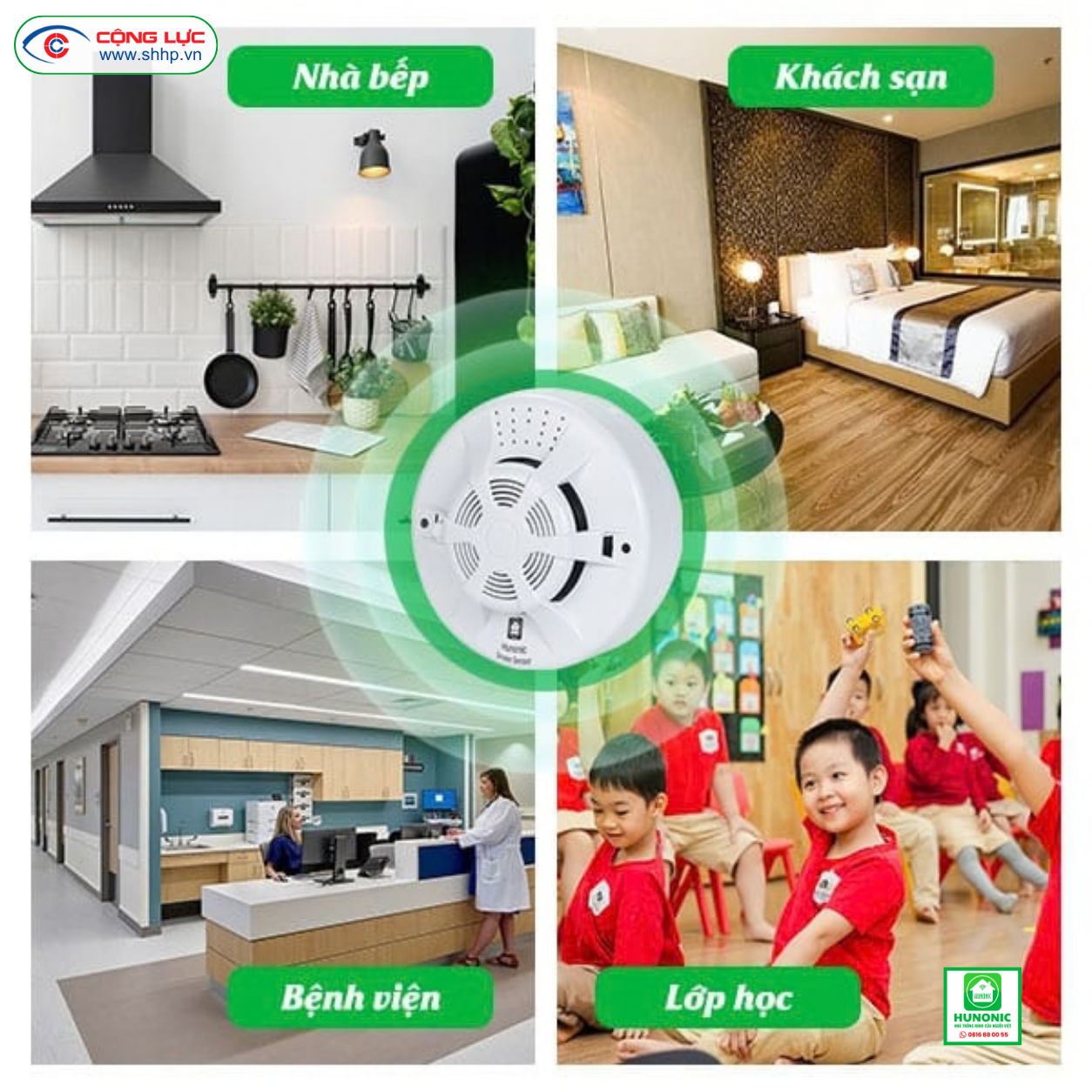 Cộng Lực bán bộ cảm biến khói BLE Hunonic tại Hải Phòng