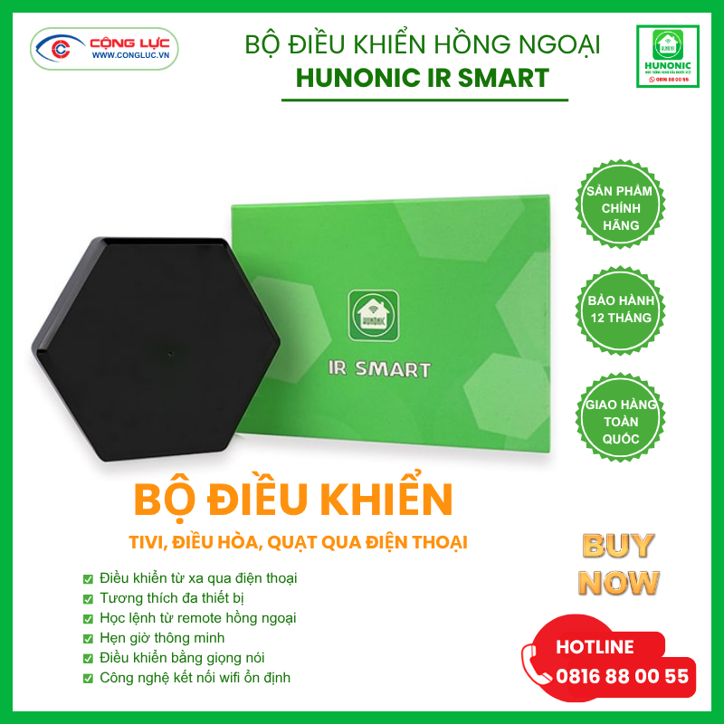 Cộng Lực bán bộ điều khiển tivi, điều hòa, quạt Hunonic qua điện thoại tại Hải Phòng