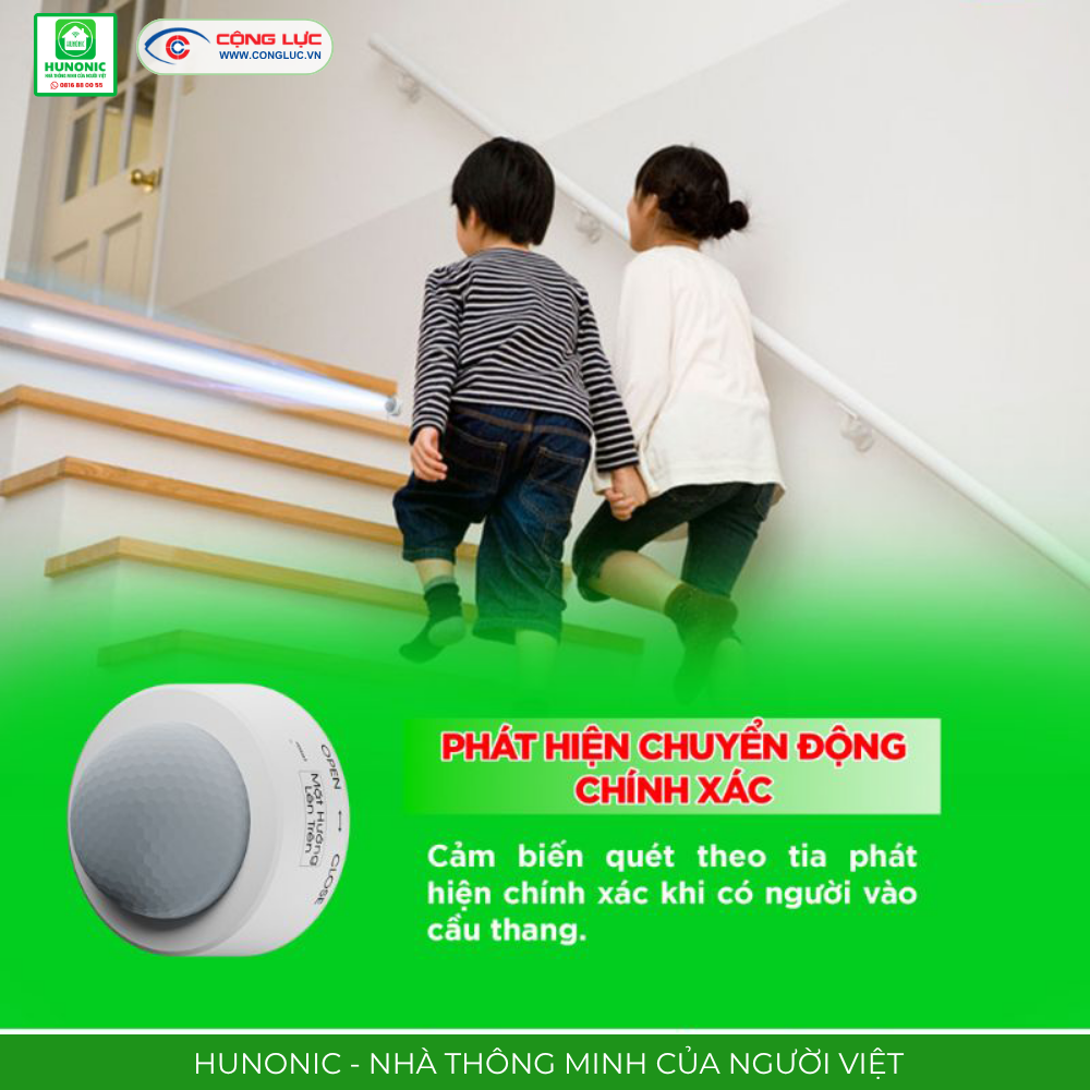 Lắp công tắc cảm biến cầu thang BLE Hunonic Hải Phòng