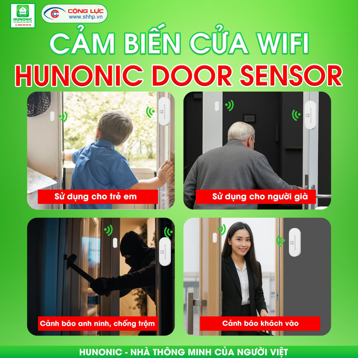 Cảm biến cửa wifi Hunonic Door Sensor