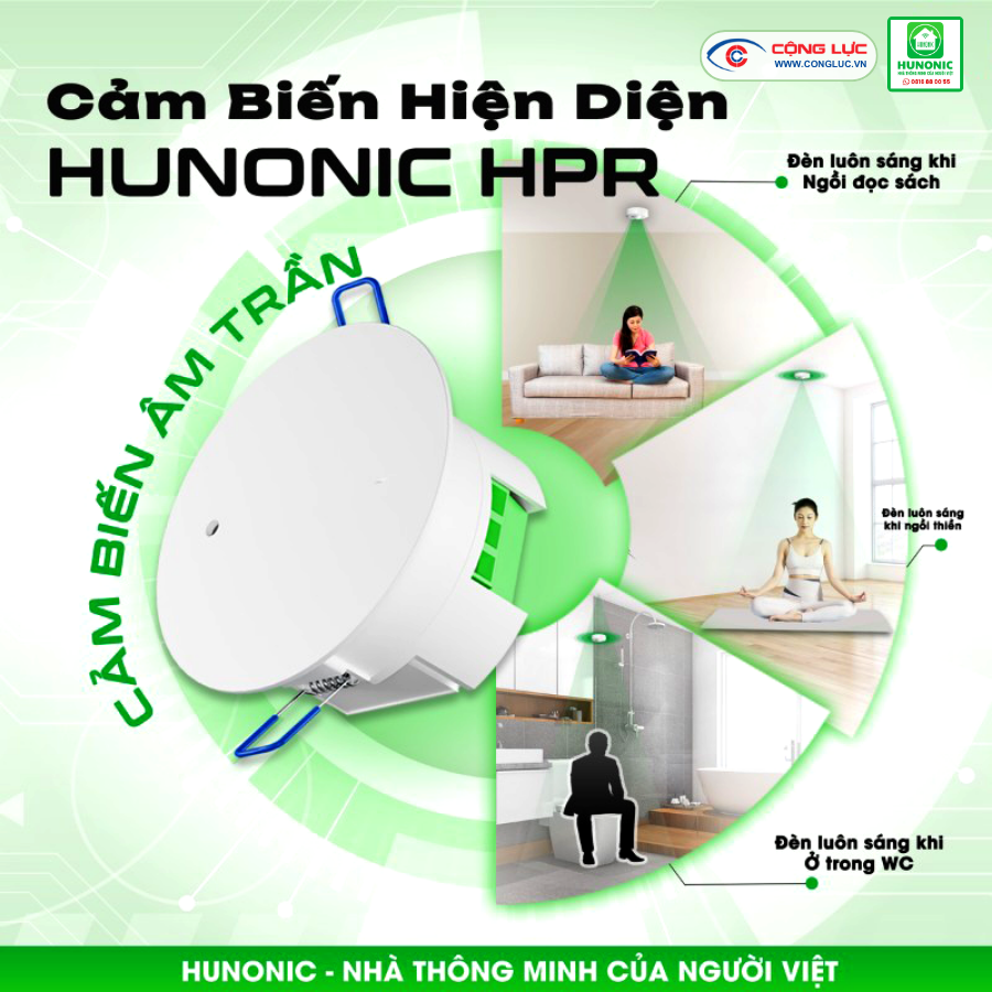 Cộng Lực bán cảm biến hiện diện wifi âm trần Hunonic tại hải Phòng
