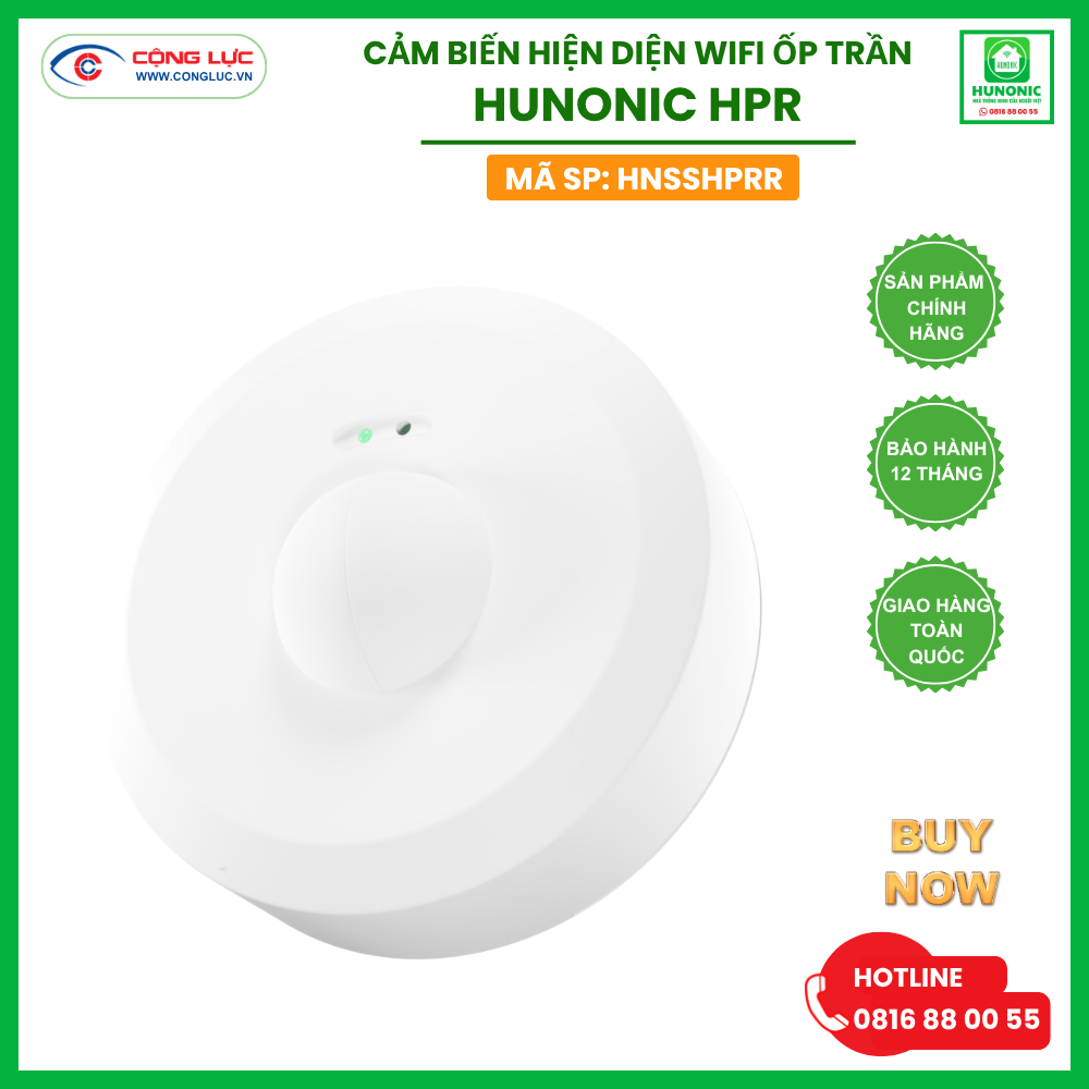 Bán cảm biến hiện diện wifi ốp trần Hunonic HPR tại Hải Phòng