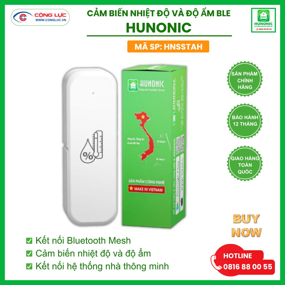 Bán cảm biến nhiệt độ và độ ẩm BLE Hunonic Hải Phòng