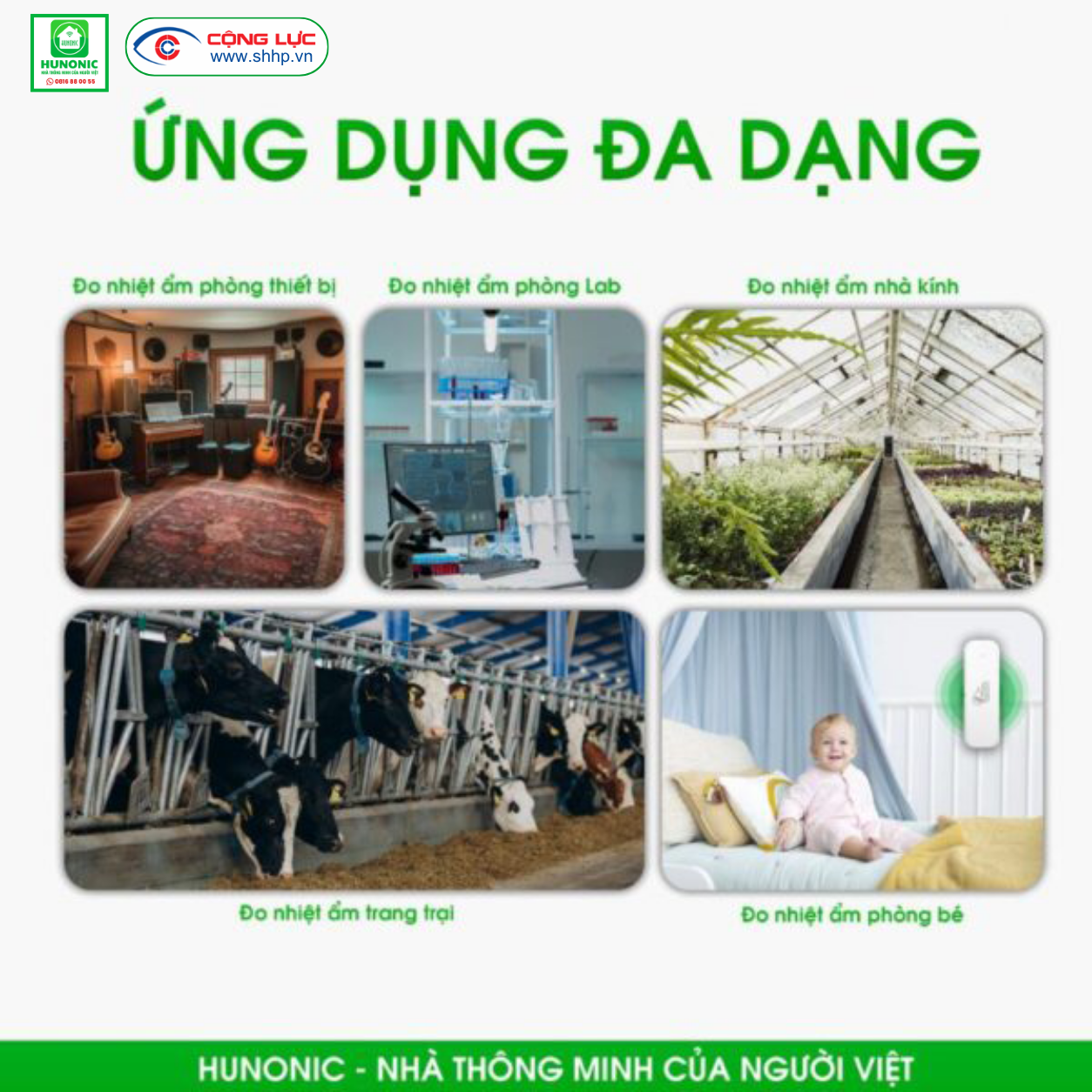 Ứng dụng cảm biến nhiệt ẩm wifi Hunonic