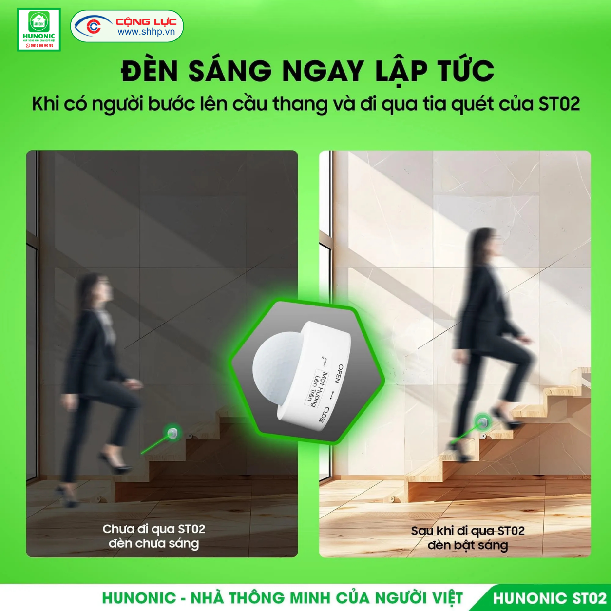 Cảm Biến Cầu Thang Hunonic ST02 WiFi