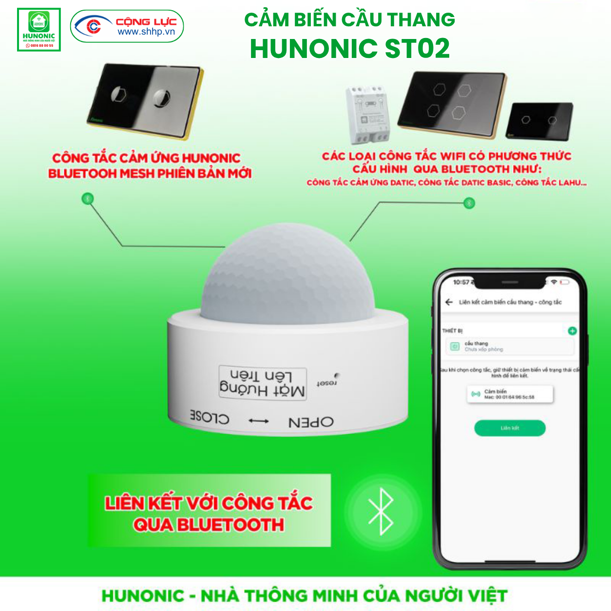 Cảm Biến Cầu Thang Hunonic ST02 WiFi