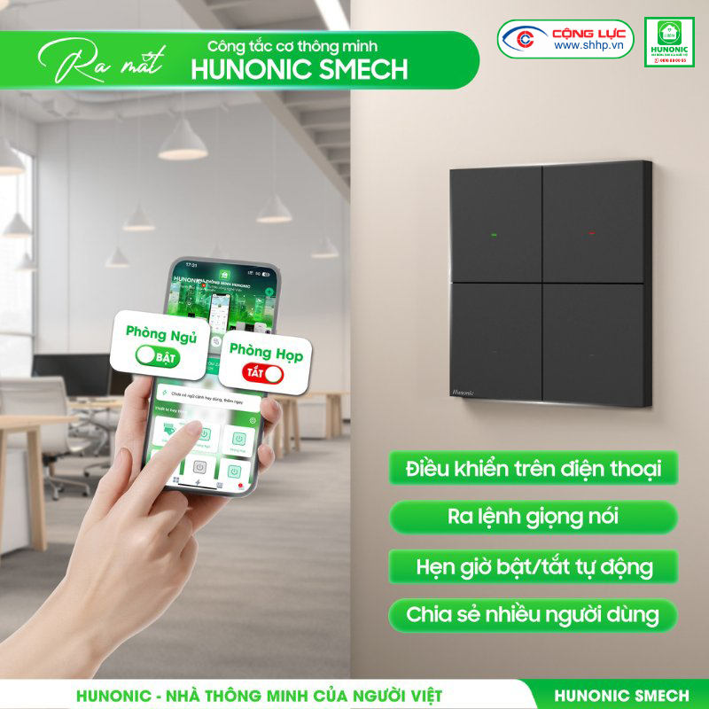 Bán công tắc cảm ứng BLE Hunonic Smech tại Cộng Lực Hải Phòng