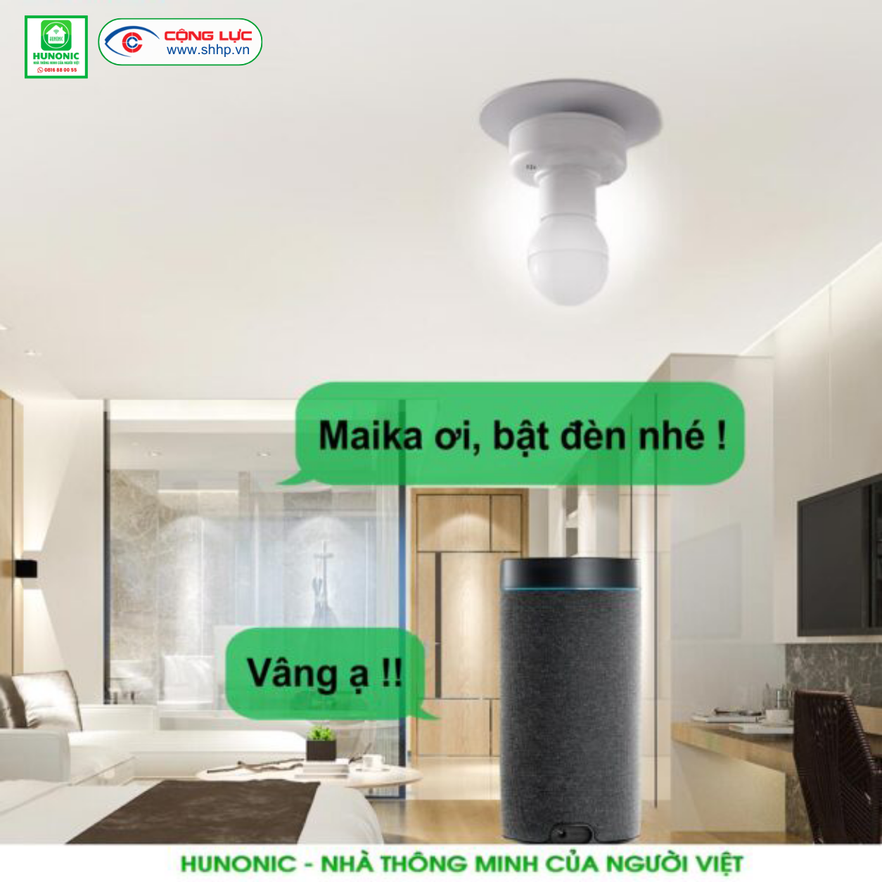 Đui đèn wifi thông minh Hunonic