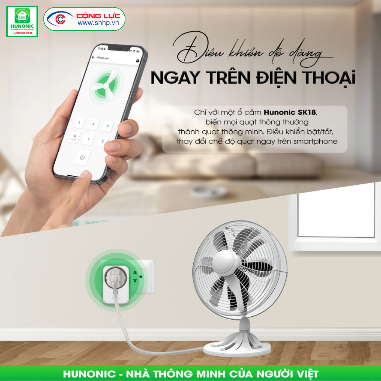 Công tắc quạt Hunonic SK18 tại Hải Phòng