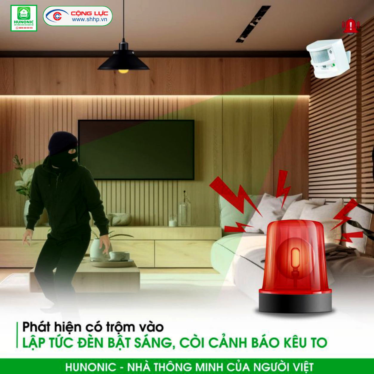 Bán thiết bị chống trộm và báo khách wifi Hunonic tại Hải Phòng