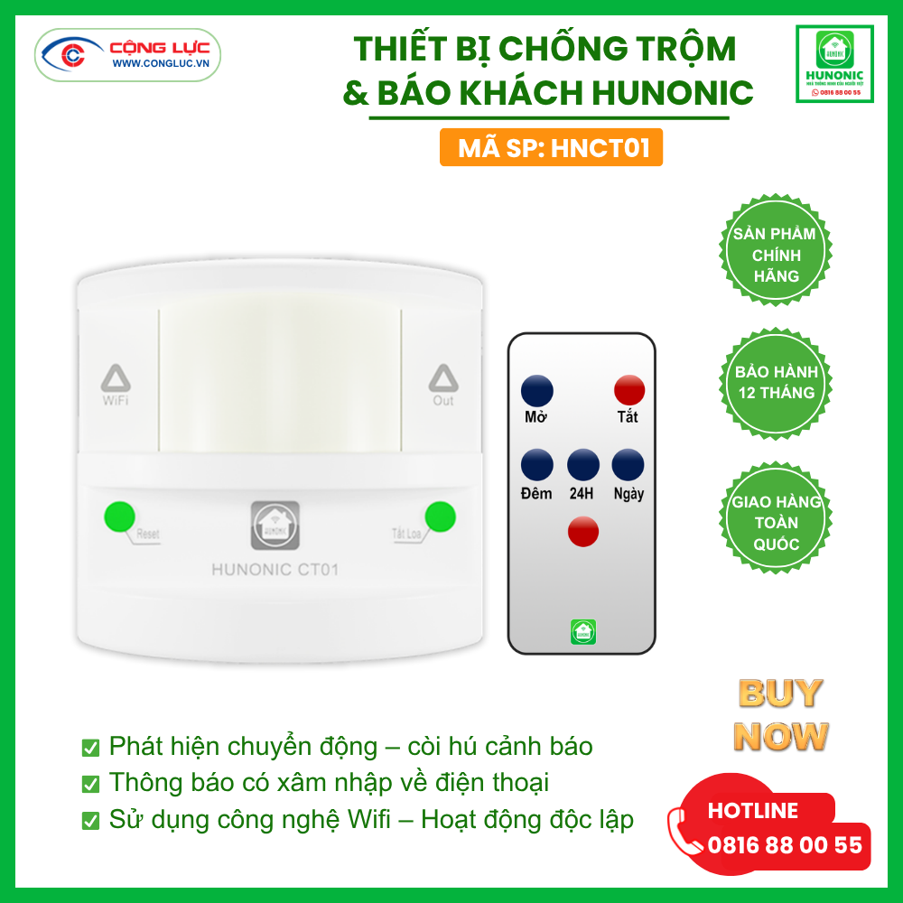 Bán thiết bị chống trộm và báo khách wifi Hunonic tại Hải Phòng
