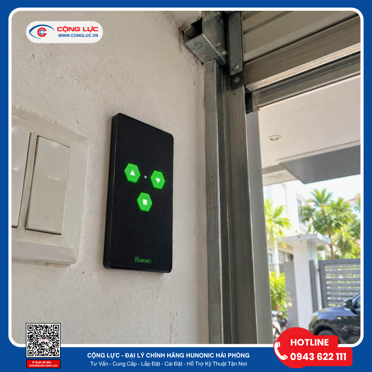 lắp đặt công tắc cửa cuốn Hunonic Datic HNdoorC ở Hải Phòng