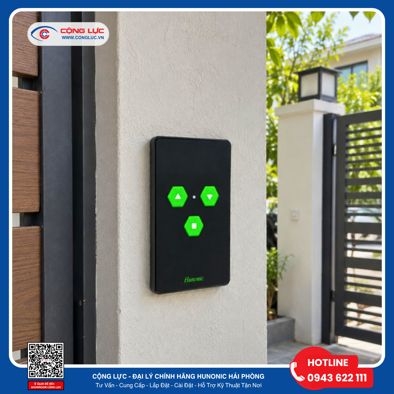 Giá lắp đặt công tắc cửa cuốn Hunonic Datic HNdoorC tại Hải Phòng
