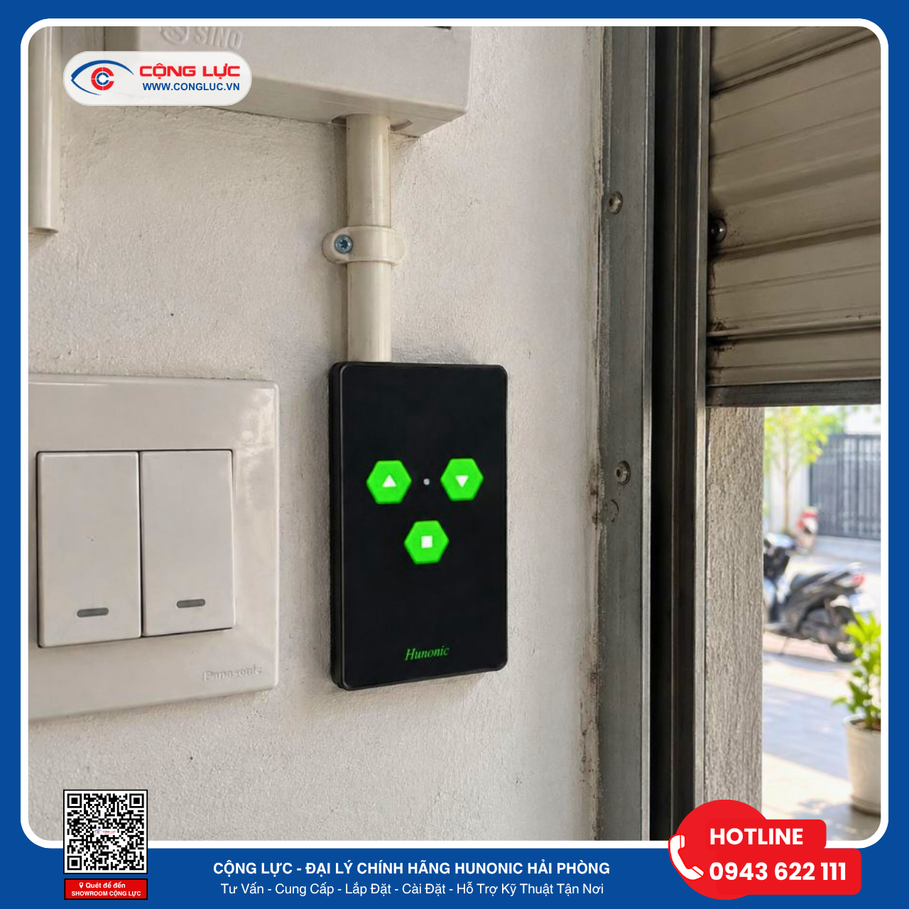 Lắp đặt công tắc cửa cuốn Hunonic Datic HNdoorC ở Hải Phòng
