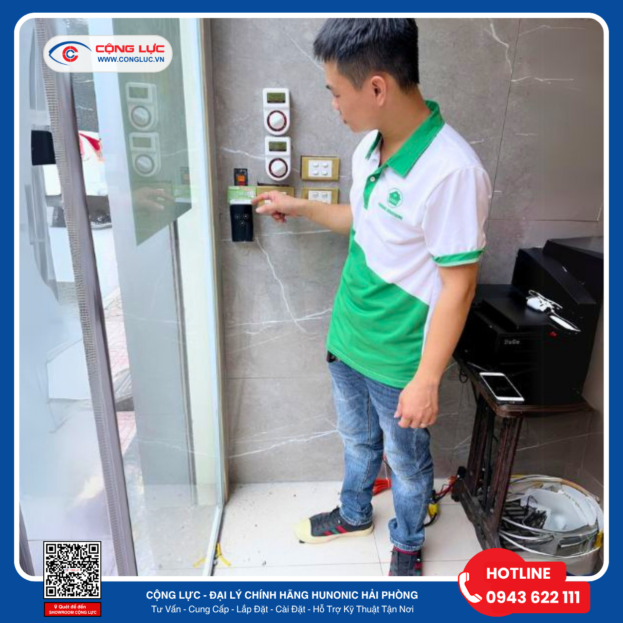 Lắp công tắc cửa cuốn Hunonic Datic HNdoor-C ở Hải Phòng