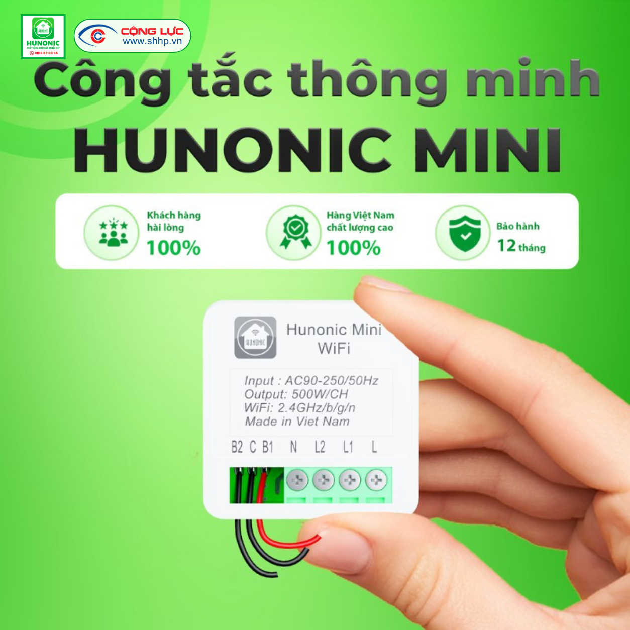 công tắc thông minh điều khiển từ xa Hunonic Mini