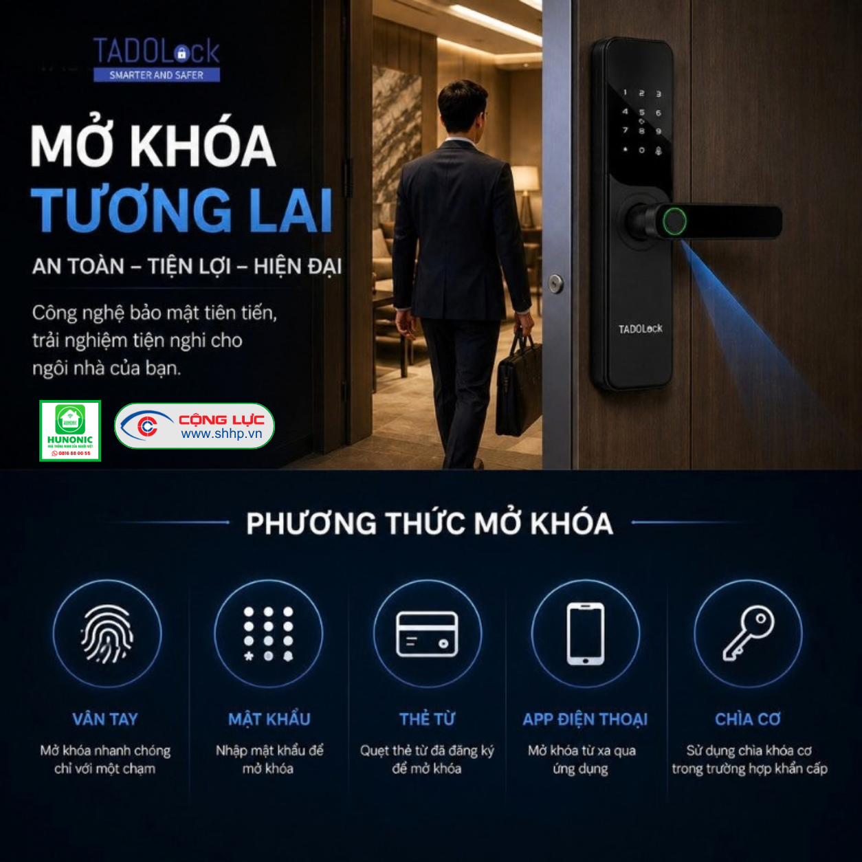 Khóa thông minh TDL21 gồm 5 phương thức mở khóa