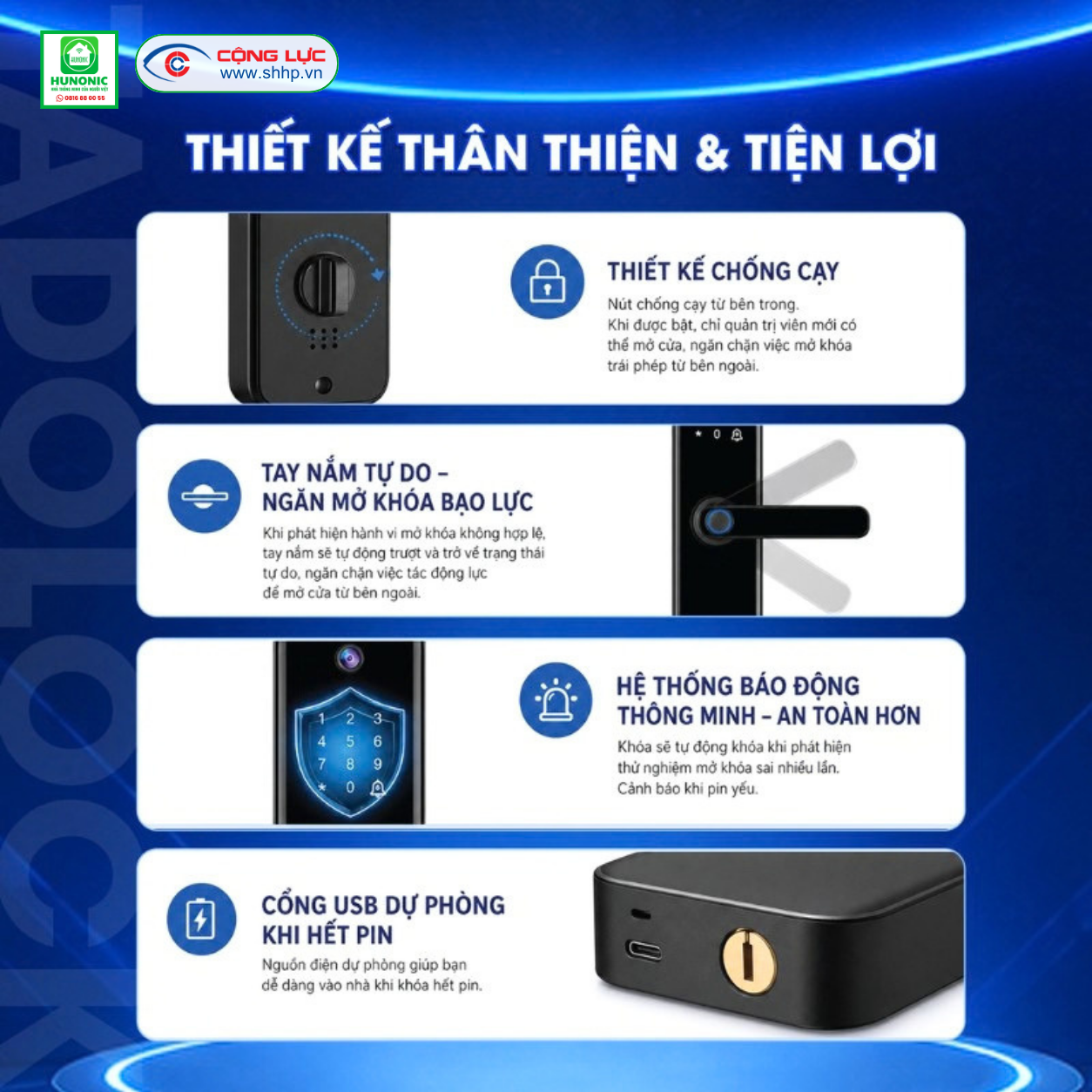 Khóa cửa thông minh Hunonic TADOLOCK V2