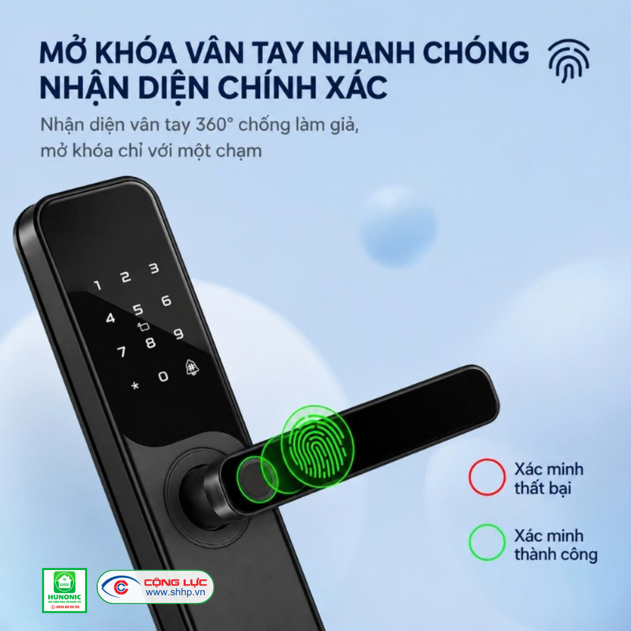 Khóa thông minh cửa nhôm kính tdl 33 bảo mật cao