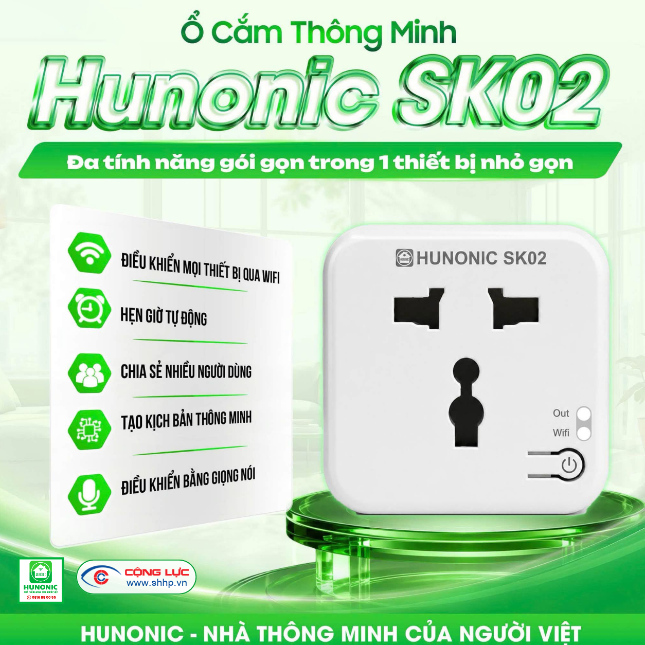 ổ cắm thông minh Hunonic SK02 tại Hải Phòng